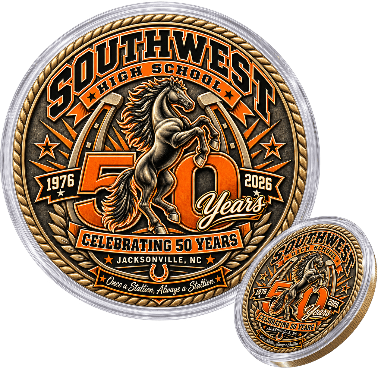 Commemorative 50th Coin — Heritage Crest design